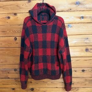 SKIMS Cozy Hoodie in Brick Buffalo Check Oversized XXS/XS